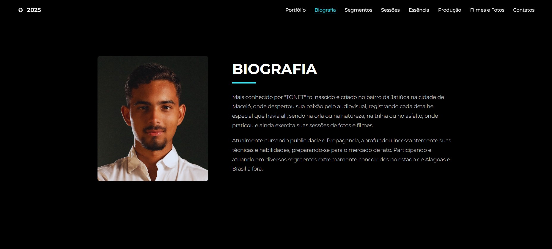 Screenshot do Portfólio Caio Tonet